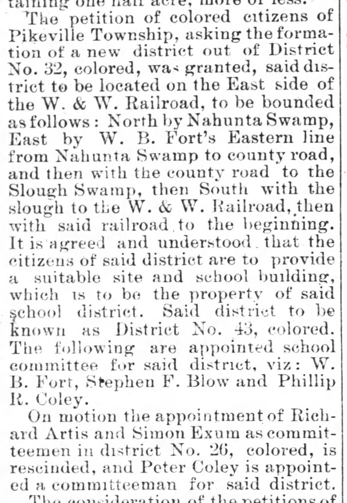 Gboro Messenger 11 19 1885 school commr