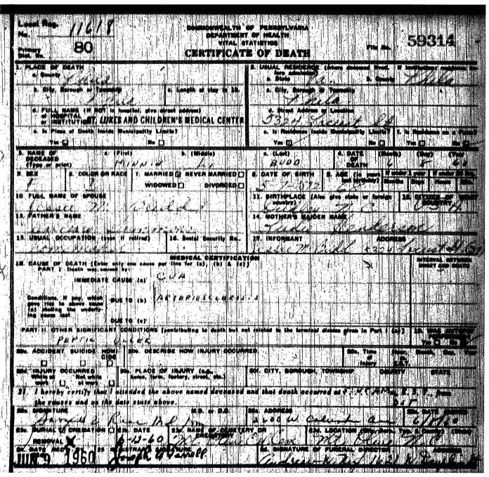SIMMONS -- Minnie Budd Death Cert